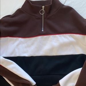 H&M cropped half zip sweater